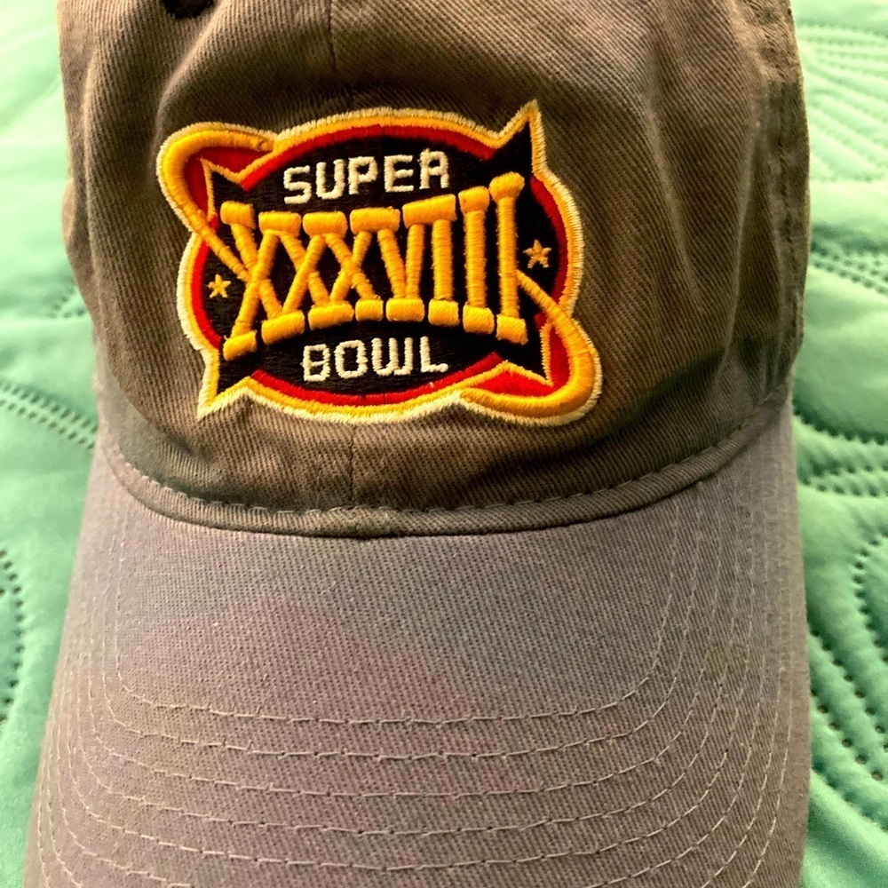 Super Bowl XXXVIII 38 Patriots Panthers Houston Texas 2004 Reebok Adjustable Hat